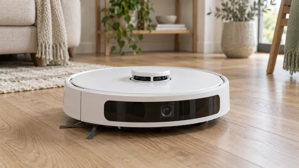prednja kamera i gornji lidar senzor na robotskom usisavaču