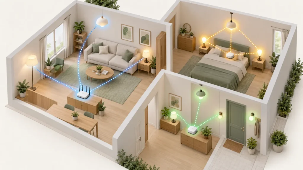 Wi-Fi, Zigbee i Thread pametne žarulje povezane s kućnom mrežom