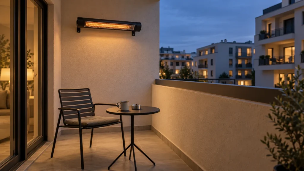 Grijalica za balkon: praktično grijanje za kratke izlaske grijalica za balkon naslovna
