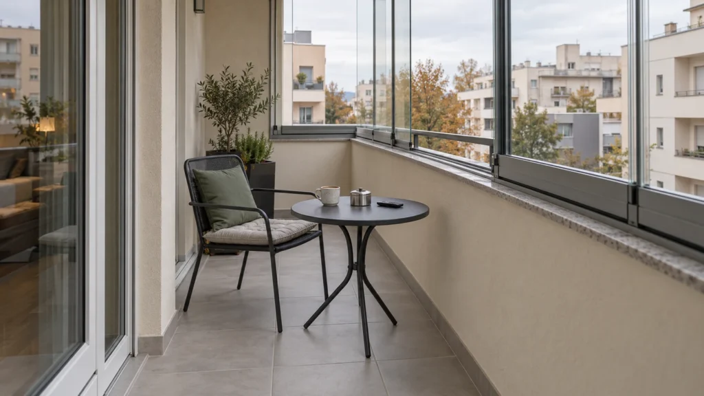 Grijalica za balkon: praktično grijanje za kratke izlaske ostakljeni balkon kratki boravak